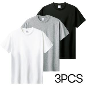 [엔티즈] 무지티 3장세트 17수 라운드 반팔티 베이직 티셔츠 남자 여자 면티 흰티 빅사이즈 상의 3P WMB