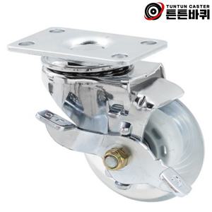 2인치 무소음바퀴 회전 브레이크 우레탄캐스터 소형 가구 트롤리 작은 인라인 투명 산업용