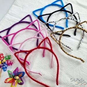 털실 고양이머리띠 귀안아픈 얇은머리띠