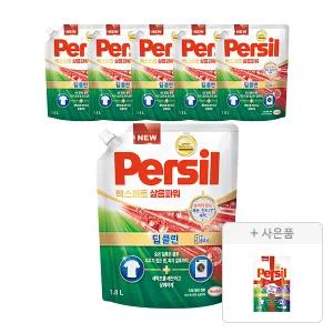 퍼실 엑스퍼트 삶음파워 드럼/일반겸용 리필 1.8L, 6개 + 증정(파워젤 라벤더듀얼  파우치 300mL, 1개)