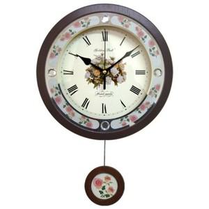 에이치플러스몰 GB1079 무소음 로즈 쥬얼리 로마숫자 추 벽시계 25cm 무소음 양면시계