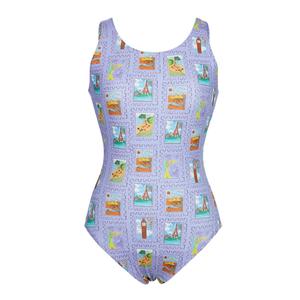 [레노마수영복](하남점)폴리백 증정 여성 퍼즐 패턴 U백 원피스수영복 바이올렛 RN-LF2D031-LV