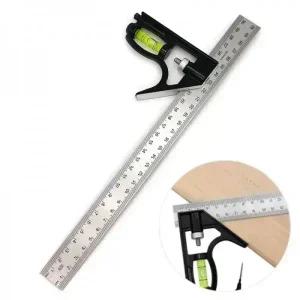 목공자 콤비네이션 스퀘어 조정 가능한 직각자 300mm IC