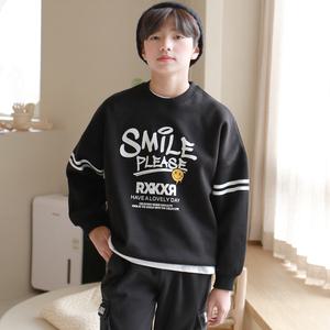 주니어클라쓰 스마일오버핏기모티셔츠 주니어의류 초등학생옷 맨투맨 주니어티 남아 여아