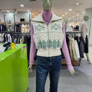 시슬리/애플아울렛/노스텔지아 니트 배색 베스트 SAJP32261