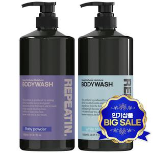 (오늘출발)리피트인 딥퍼품 모이스처 판테놀 약산성 바디워시 1000mL 대용량 올인원