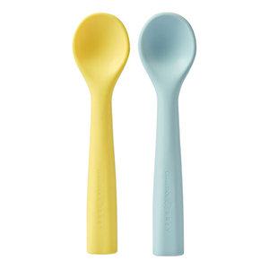 글라스락 베이비 실리콘 숟가락 노랑, 1개 + 민트, 1개