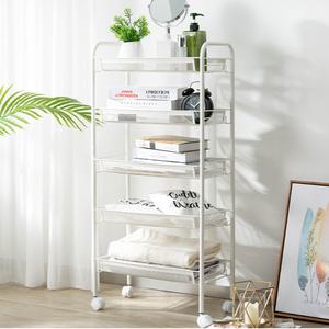 철제 트롤리3단4단5단 후크4p 조립식 선반 메쉬 거실주방 정리대 바퀴형 사무실수납함