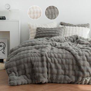 [굿로운]카빙 에코 레빗퍼 양면 극세사  도톰 따뜻한 차렵이불  패드 베개커버 3컬러 S,Q  사이즈