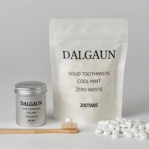 달가운 씹는 고체치약 쿨민트 90정 200정  미백 불소 잇몸 시린이 입냄새 치석 구취 백태 제거 친환경 에코 여행용 가글