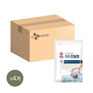 백설 명품 천일염 오천년의 신비 굵은입자 소금 3kg x4개