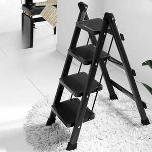 다목적 접이식 안전발판 상품 미니 사다리 휴대용 블랙4단