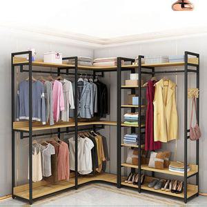 시스템 선반 행거 조립식 드레스룸 DIY 철제 스탠드 옷장 고정식 옷 수납 세트