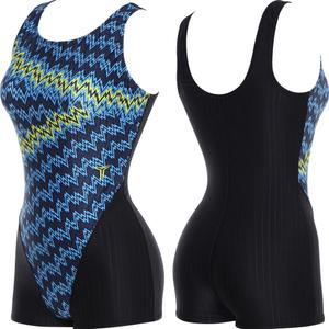 토네이도 여자 실내 수영복 1부 반신 강습용 스윔웨어 녹턴 블루