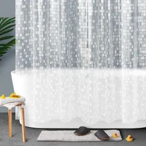 에이치플러스몰 3D반투명모자이크 욕실 욕조방수 샤워커튼 샤워실짧은 샤워부스 욕실샤워커튼