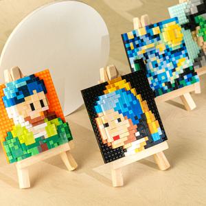 입체 명화 액자 블럭 미니 나노 만들기 취미 3d퍼즐 조립 키트 diy  돌봄 톡톡 틱톡 꾸미기 미술 교재 블럭 단체 어린이 유아 초등 방과후 캐릭터 교실 툭툭 교구