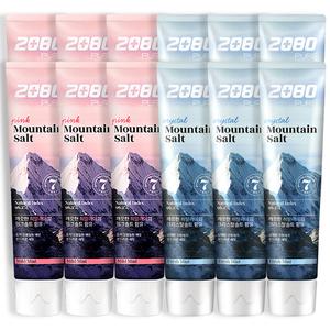2080 히말라야 퓨어솔트치약 120g 핑크민트 6개 +크리스탈민트 6개