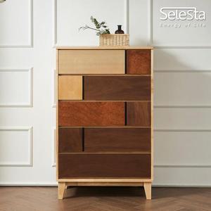 [RGM7RNO9]스텔라2 800 5단 고무나무 원목 서랍장 수납장