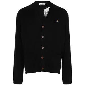 비비안웨스트우드 25FW 블랙 ORB 캐시미어 카디건 27010014 Y0021 N401