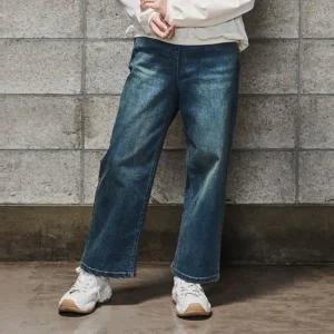 [에꼴리에] 여자 가을이월 세미와이드 빈티지 블루진(24C1256)