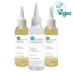 비건 3Kda 올리고 히알루론산 2원액100ml 1개 + 브로콜리 추출물 원액100ml 2개 비건인증 글로우몬스터
