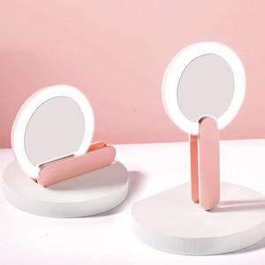 1초 접이식 손잡이 LED 손거울 LED거울 휴대용거울 조명거울 화장거울 뷰티조명 LED미러 LED조명 미니거울