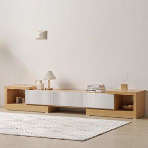 [케어퍼니처]아벨2 2400 템바보드 낮은 거실장 tv장 티비다이 선반 거실 서랍장 장식장