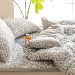 [바숨]플라워 겨울 극세사 차렵 이불세트 슈퍼싱글 SS (베개솜포함)