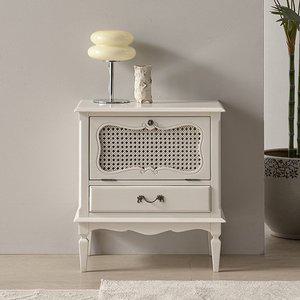 [퍼니트랜드] 엔틱가구 루끄 싱글 라탄 침대협탁 수납장