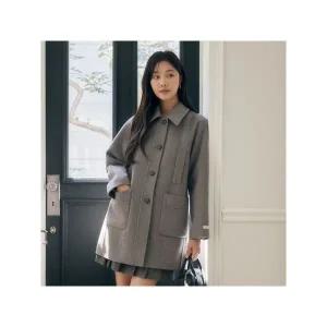 [하프클럽/JJ지고트](JJ지고트) 캐시미어 래글런 싱글 하프 코트 GPBP0CT201