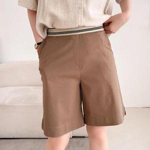 여자 린넨 버뮤다 4부 코튼 여름 반바지
