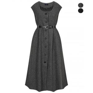 [머스트비]여성 벨트세트 슬리브리스 롱 원피스