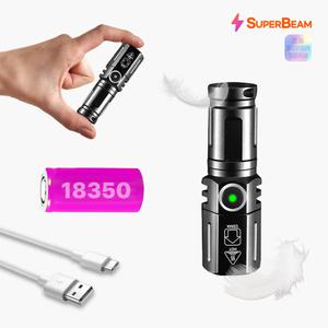 한손에 쏙 9cm 초경량 괴물 레이저 손전등 충전식 미니 후레쉬