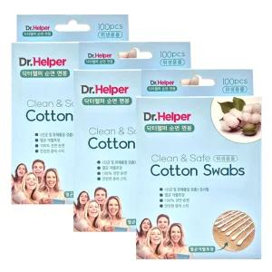 닥터헬퍼 순면 멸균면봉 개별포장 100개입, 3개