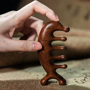 두피 나무 두피괄사빗 우드 머리괄사마사지기 빗