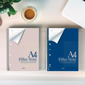양지 필러노트 A4 스프링 제본노트 절취선 타공 뜯어쓰는 공책 연습장 필기 공부 (2개)