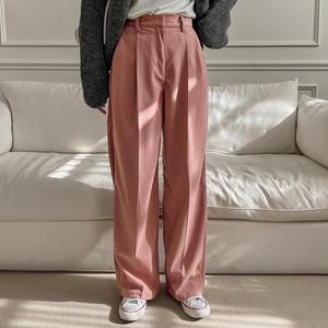 [시크릿라벨] [2단기장/하체커버] 핀턱 코듀로이 와이드팬츠