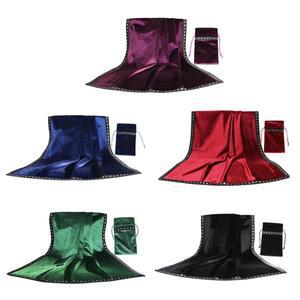 테이블 천 타로 카드 가방, 블랙 퍼플 블루, 예식 보드 게임, 점성술 식탁보, 위카 벨벳 태피스트리