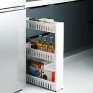 세제보관함 이동식정리대 화이트 3단 수납장 틈새수납장 이동식 선반