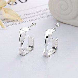 925 순은귀걸이 스퀘어웨이브E026 깔끔한귀걸이