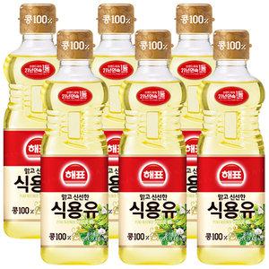 사조 해표 콩기름 0.9L x 6개 / 식용유 유지류 오일 기름