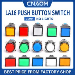 LA16 푸시 버튼 순간 자동 잠금 사각형 원형 직사각형, 3 핀 1NO1NC 6 2NO2NC 16MM 장착