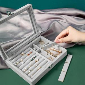 [써니 생활] 고급 벨벳 귀걸이 반지 악세사리 보석함