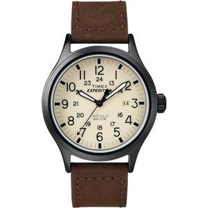 Timex 익스페디션 스카우트 남성용 손목시계 브라운 가죽 스트랩 (T49963)