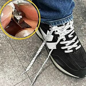 매듭없는 운동화 신발끈 자석클립 실버 운동화끈클립-WEE3615