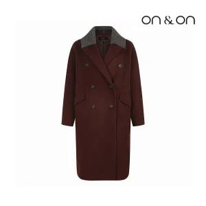 [온앤온][온앤온] 니트 카라 더블 핸드메이드 코트(JW2WHB09)