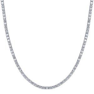 갤러리아 18K 1부 랩 다이아 테니스 목걸이 4프롱 다이아몬드