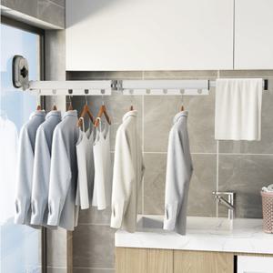 무타공 흡착식 빨래건조대 접이식 세탁실 부착형 빨래걸이 창문 벽 소형 미니 1단 2단 3단