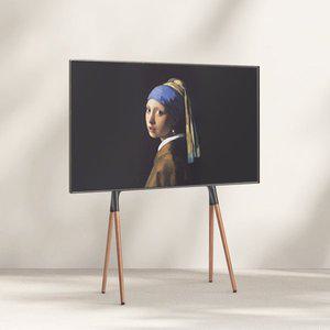 [엣지월]TV 스탠드 이젤형 티비 거치대 EdgeM Arte 삼성 lg 65인치 55인치 호환 이동식 대형 원목 다리