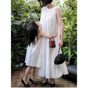 흰색드레스 모녀 엄마와딸 치마 패밀리룩 빅사이즈